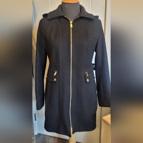 MICHAEL Michael Kors Jackets & Blazers - Michael Kors Elegant Black Coat with Gold Details